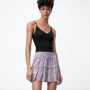 Zara Medium floral print skort lilac